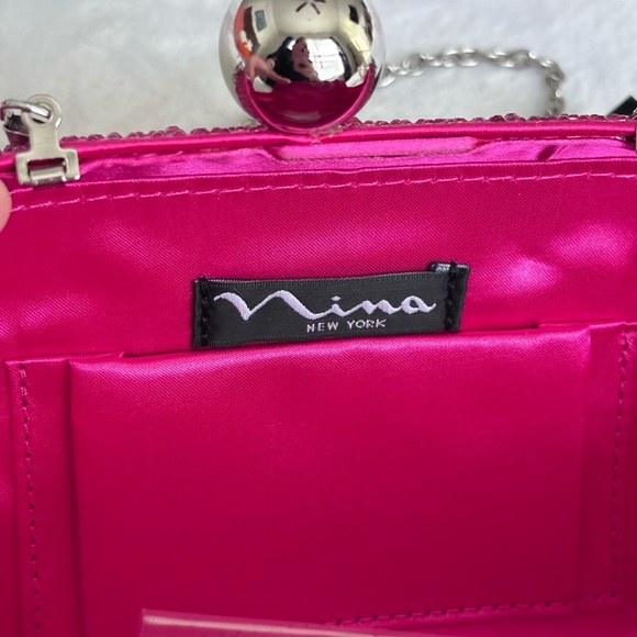 NINA Xio Fantasy Pink Glass Crystal Minaudiere Evening Clutch Handbag--NWT - Picture 11 of 15